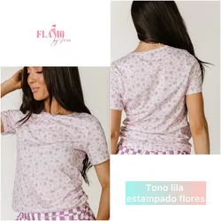 Pulover estampado floral color malva