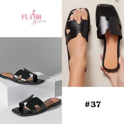 Sandalias color negro estilo Hermés #37