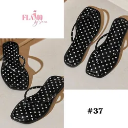 Sandalias color negro metededos Polka Dots #37