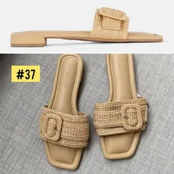 Sandalias de tacón bajo color beige estilo saco #37