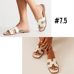Sandalias estilo hermés color blanco #7.5