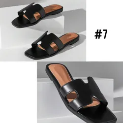 Sandalias estilo Hermés color negro #7