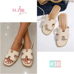 Sandalias estilo hermes color beige #38