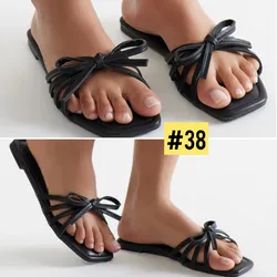 Sandalias Fashion Nova color negro con lazo #38