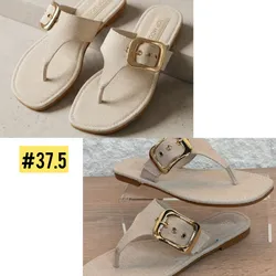 Sandalias tono crema hebilla dorada #37.5