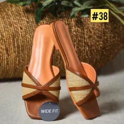 Sandalias trenzadas bordes marrón estilo saco #38