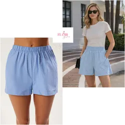 Short casual color azul