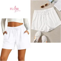 Short de felpa color blanco