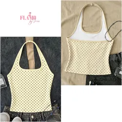 Top amarillo Polka Dots