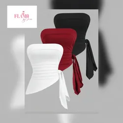 Top asimetricos con dobladillo y cordón