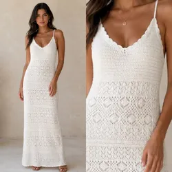 Vestido blanco de punto estilo pareo