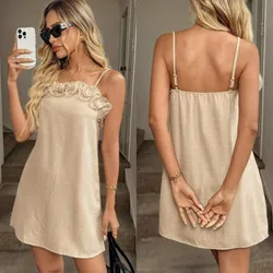 Vestido casual color beige