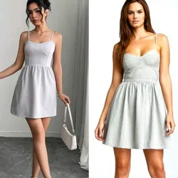 Vestido casual color gris estilo princesa