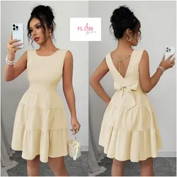 Vestido color amarillo lazo detras