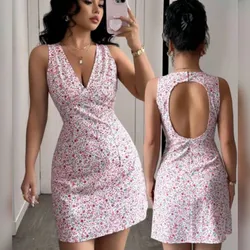 Vestido estampado floral abertura en la espalda