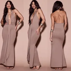 Vestido largo tono crema