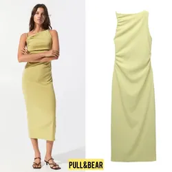Vestido Pull&Bear color verde elastizado