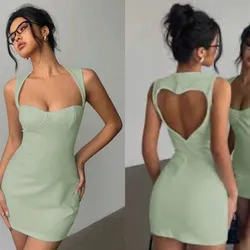 Vestido verde corto espalda descubierta