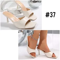Zapatos de tacón medio color beige #37