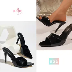 Zapatos de tacon puntifinos negros #35