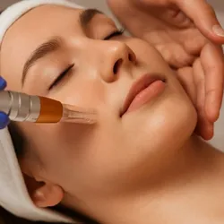 Microneedling facial.