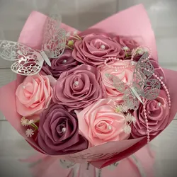 Ramo de 8 rosas 🌹eternas forrado de papel coreano