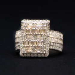 Anillo 14k de Diamantes Naturales 