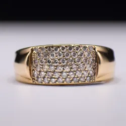 Anillo 14k de Diamantes Naturales 