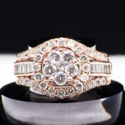 Anillo 14k de Diamantes Naturales 