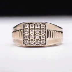 Anillo 14k de Diamantes Naturales 