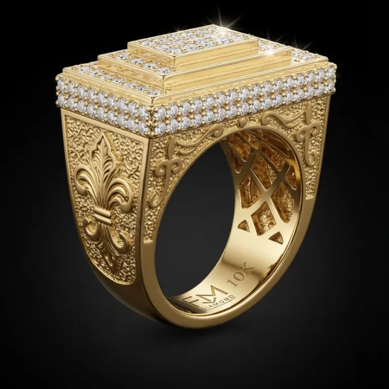 Anillo 10k Macizo Super Volumen