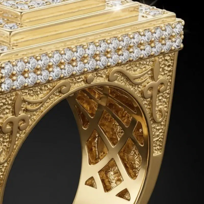Anillo 10k Macizo Super Volumen
