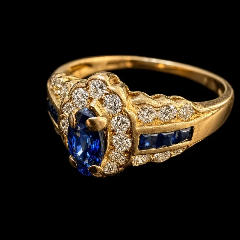 Anillo 14k de Diamantes Naturales