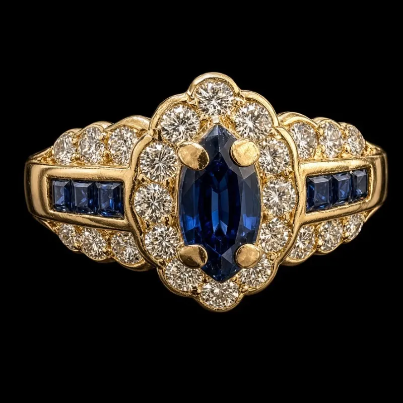 Anillo 14k de Diamantes Naturales