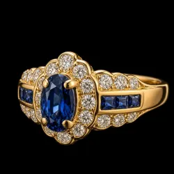 Anillo 14k de Diamantes Naturales