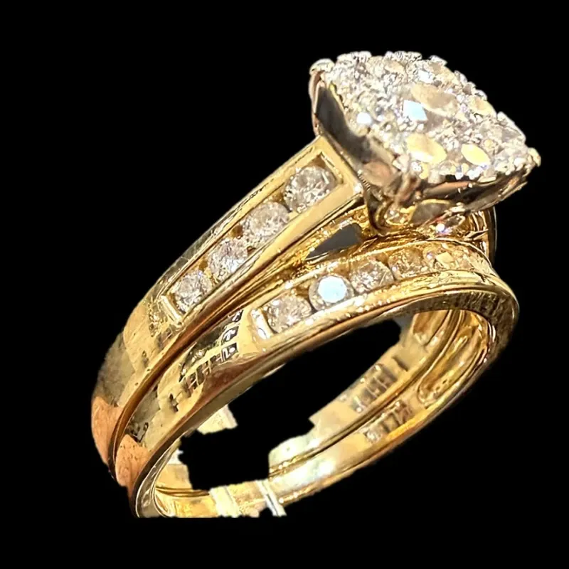 Anillo 14k de Diamantes Naturales
