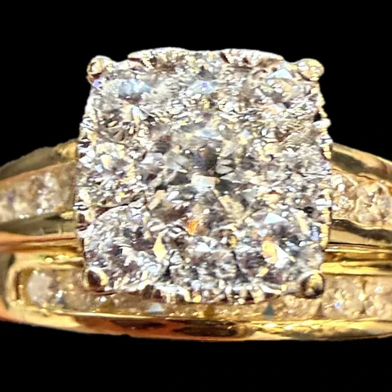 Anillo 14k de Diamantes Naturales