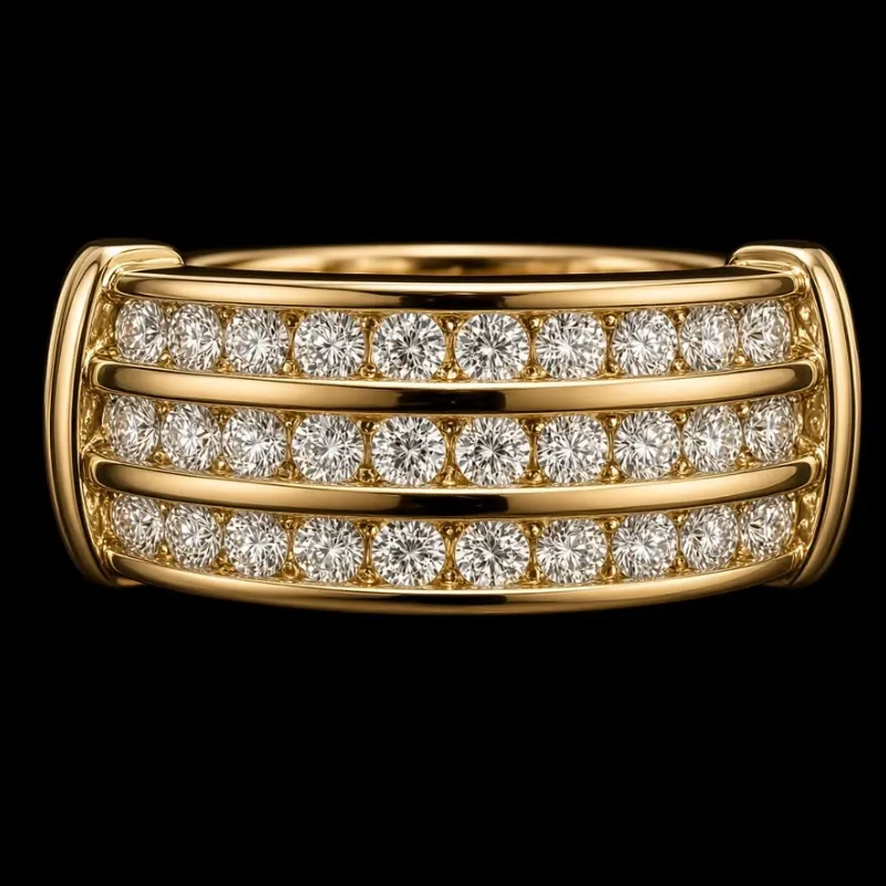 Anillo 14k de Diamantes Naturales