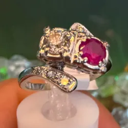 Anillo 14k de Diamantes Naturales