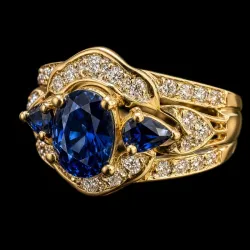 Anillo 14k de Diamantes Naturales