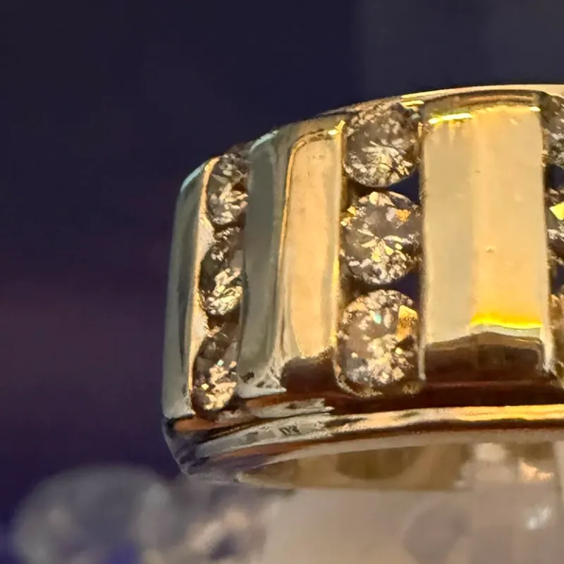 Anillo 14k de Diamantes Naturales