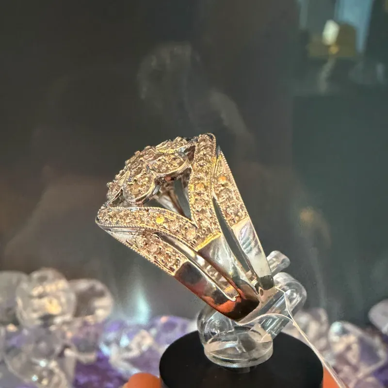 Anillo 14k de Diamantes Naturales