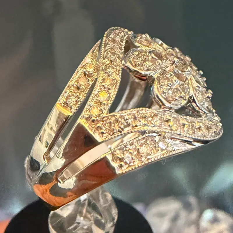 Anillo 14k de Diamantes Naturales
