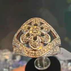 Anillo 14k de Diamantes Naturales