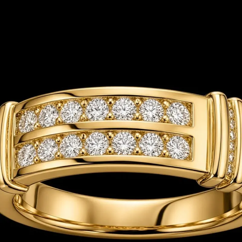 Anillo 14k de Diamantes Naturales