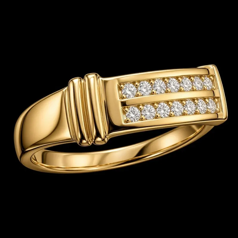 Anillo 14k de Diamantes Naturales