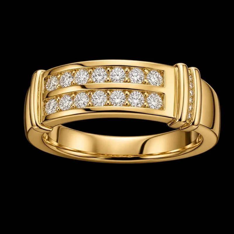 Anillo 14k de Diamantes Naturales