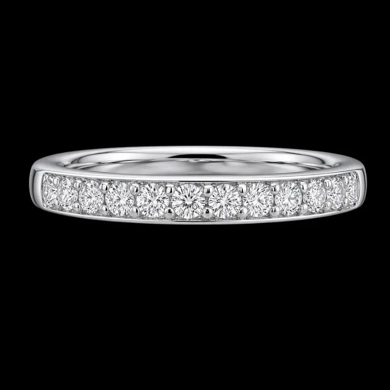Anillo 14k de Diamantes Naturales Oro Blanco