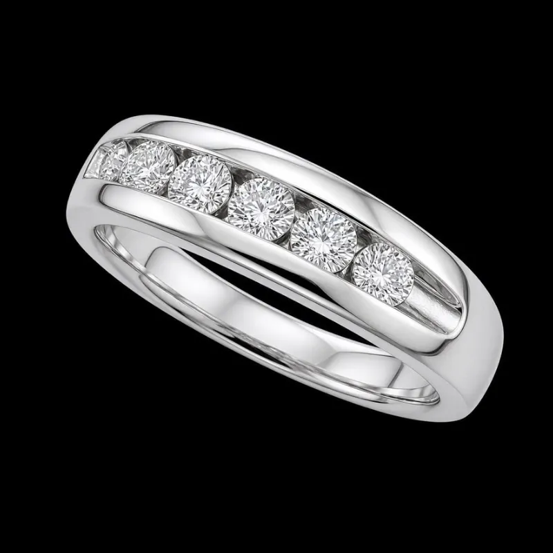 Anillo 14k de Diamantes Naturales Oro Blanco
