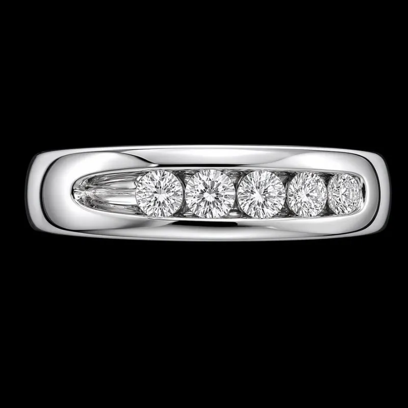 Anillo 14k de Diamantes Naturales Oro Blanco